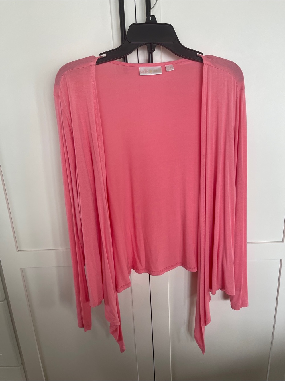 Belle by Kim Gravel Pink Draped Open-Front Cardigan